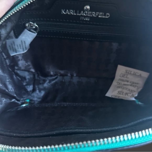 Karl Lagerfeld Paris Teal Dome Crossbody Bag - Picture 4 of 6